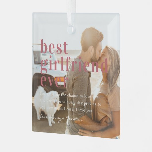 Beste Freundin je | Angebot und Foto Ornament Aus Glas (Vorderseite links)