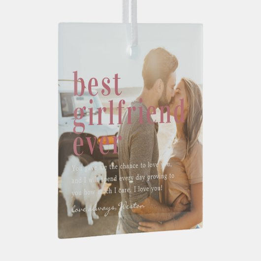 Beste Freundin je | Angebot und Foto Ornament Aus Glas (Vorderseite Rechts)