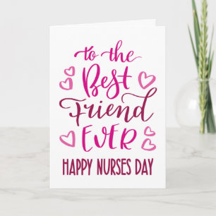 Beste Freundin je Krankenpflege Tag Typografie in Karte