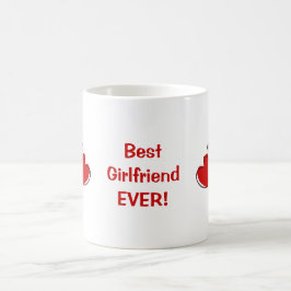 Beste Freundin je! Red Sketchy Hearts Tasse