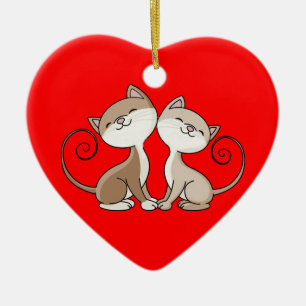 BESTE FREUNDIN Kätzchen mit den kräuselnSchwänz Keramikornament