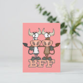 BESTE FREUNDIN Kuh beste Freunde für immer Kumpels Postkarte (Stehend Vorderseite)