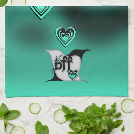 beste Freundin ~ Lovebirts Geschirrtuch (Gefaltet)