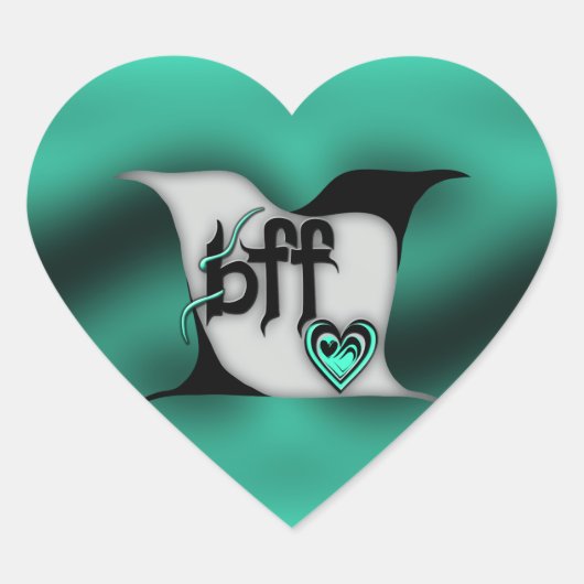 beste Freundin ~ Lovebirts Herz-Aufkleber (Vorderseite)