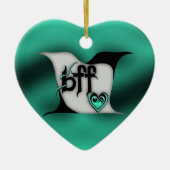beste Freundin ~ Lovebirts Keramikornament (Vorne)