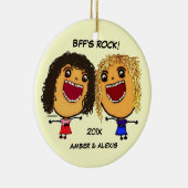 Beste Freundin Rock Cartoon Keramik Ornament (Rechts)