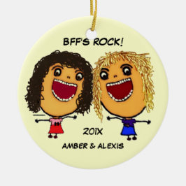 Beste Freundin Rock Cartoon Keramik Ornament