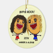Beste Freundin Rock Cartoon Keramik Ornament (Links)