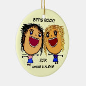 Beste Freundin Rock Cartoon Keramikornament (Rechts)