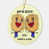 Beste Freundin Rock Cartoon Keramikornament (Links)