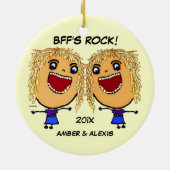 Beste Freundin Rock Cartoon Keramikornament (Hinten)