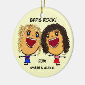 Beste Freundin Rock Cartoon Keramikornament (Links)
