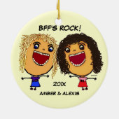 Beste Freundin Rock Cartoon Keramikornament (Hinten)