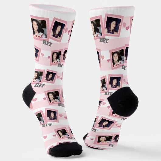BESTE FREUNDIN Rosa Zwei-Foto-Socken Socken (Gewinkelt)