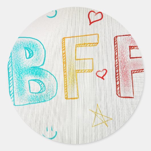 beste Freundin Runder Aufkleber (Vorderseite)
