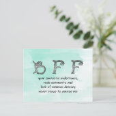 BESTE FREUNDIN Spaß Postkarte (Stehend Vorderseite)