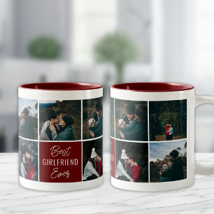 Beste Freundin überhaupt personalisierter Foto-Kaf Zweifarbige Tasse