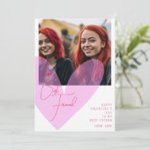 Beste Freundin Valentine's Day Foto Feiertagskarte (Stehend Vorderseite)