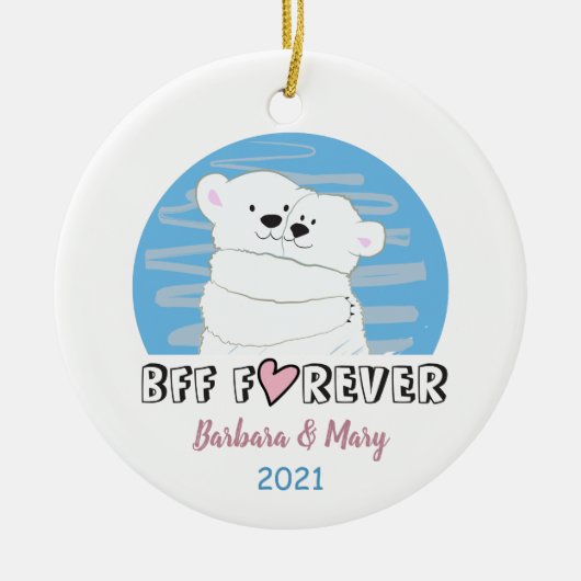 BESTE FREUNDIN Weihnachten Keramik Ornament (Vorne)