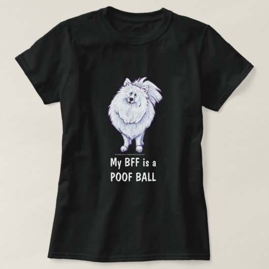 Beste Freundin Weißer Spitz T - Shirt (Design vorne)