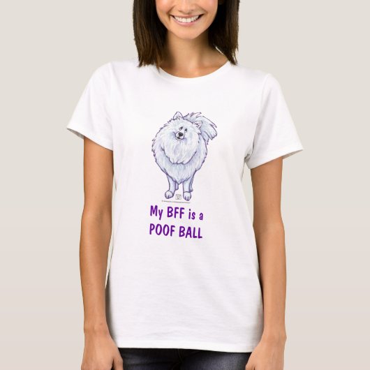Beste Freundin Weißer Spitz T - Shirt (Vorderseite)