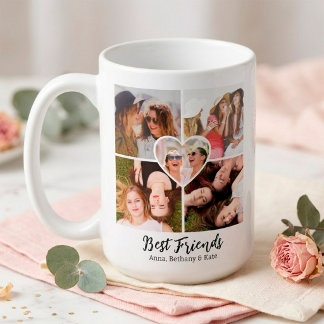BESTE FREUNDINNEN Benutzerdefinierte Fotocollage & Kaffeetasse