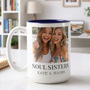 Beste Freundinnen BFF Busenfreundinnen Seelen Schw Zweifarbige Tasse