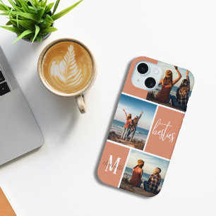 Beste Freundinnen Drei Foto Monogramm Korallenrast iPhone 15 Hülle