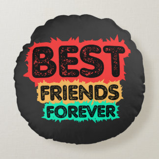 BESTE FREUNDINNEN FÜR IMMER RETRO-FREUNDE, FREUNDS RUNDES KISSEN