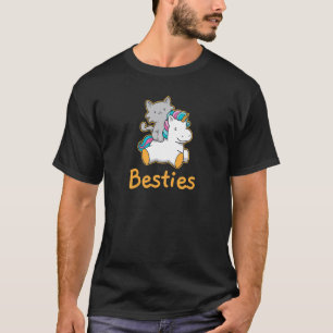 Beste Freundinnen für Mädchen Katze Einhorn Regenb T-Shirt