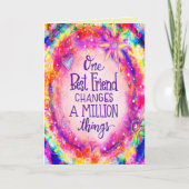 Beste Freundinnen Hübsch rosa Blütenspass-Inspiriv Karte (Vorderseite)
