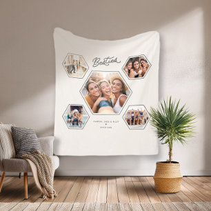 Beste Freundinnen Individuelle Fotocollage mit 5 F Fleecedecke