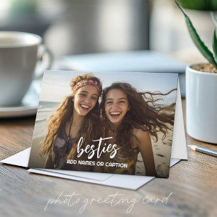 Beste Freundinnen mit Foto und individuellem Text  Karte