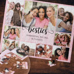 Beste Freundinnen Pinke Freundschaft Mädchen Foto Puzzle