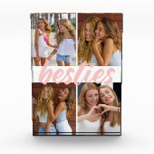 Beste Freundinnen Rosa Schrift Collage Fotoblock (Vorderseite)