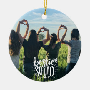 Beste Freundinnen Squad personalisiertes Foto BFF Keramik Ornament