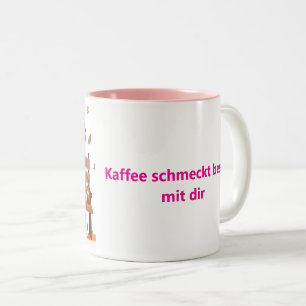 Beste Freundinnen-Tasse - Gemeinsam Lachen & Kaffe Zweifarbige Tasse