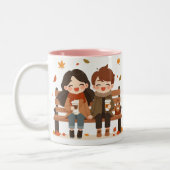 Beste Freundinnen-Tasse - Gemeinsam Lachen & Kaffe Zweifarbige Tasse (Links)