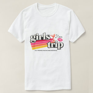 Beste Freundinnen Urlaub   Mädchen Reise 2026 Retr T-Shirt
