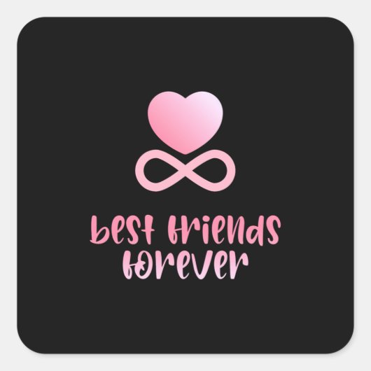 Beste Freundschaft für immer Quadratischer Aufkleber (Vorderseite)