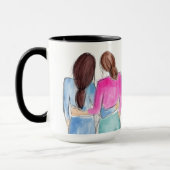 Beste Freundschaft Geschenk Zwei brünette Girls Aq Tasse (Links)