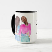 Beste Freundschaft Geschenk Zwei brünette Girls Aq Tasse (Vorderseite Links)