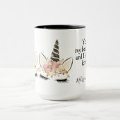 Beste Freundschaft Geschenk Zwei Unicorn Aquarell  Tasse (Zentrum)