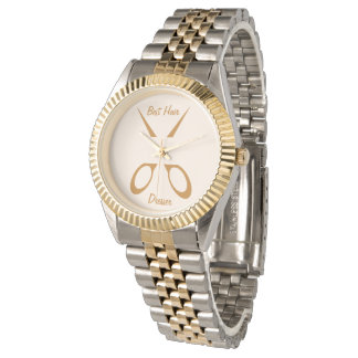 Beste Friseur Gold Schere Watch | Salon-Geschenk Armbanduhr