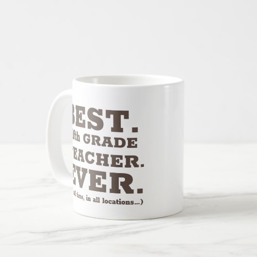 Beste Fünfte Klasse Lehrer je Kaffeepause Tasse (Vorderseite Links)