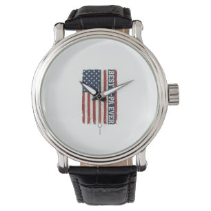 Beste G-PA Aller Patrioten Flagge Vintage-Shirt-De Armbanduhr