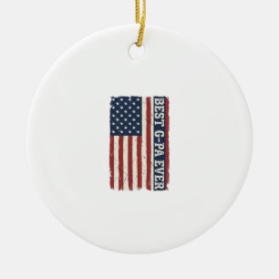 Beste G-PA Aller Patriotische Flagge Vintage-Shirt Keramik Ornament