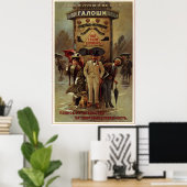 Beste Galoshes Rubber Stiefel. Russisch-Amerikanis Poster (Heimbüro)