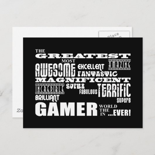 Beste Gamer Geburtstage: Bester Gamer Postkarte (Vorne/Hinten)