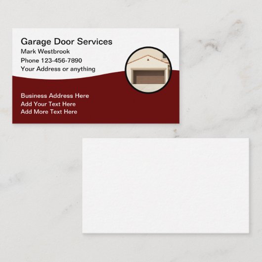 Beste Garage Tür Moderne Visitenkarten Visitenkarte (Vorne/Hinten)